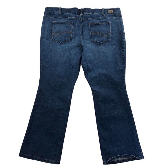 Lee Womens Jeans Plus Size 22W Petite Bootcut Mid Rise Flex Motion Denim Blue - Picture 2 of 15